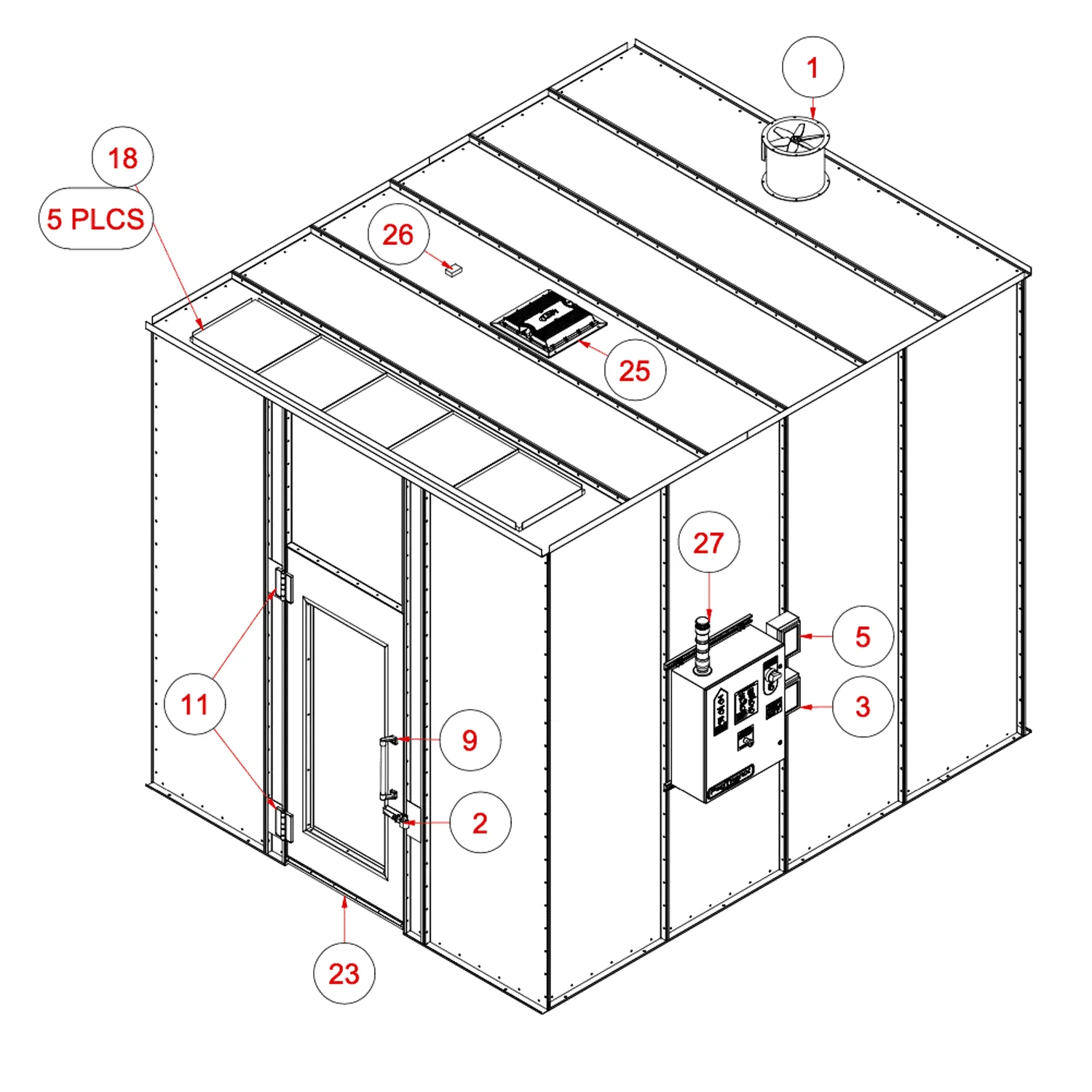 Single-Zone Lab — Door & Sensor Detail