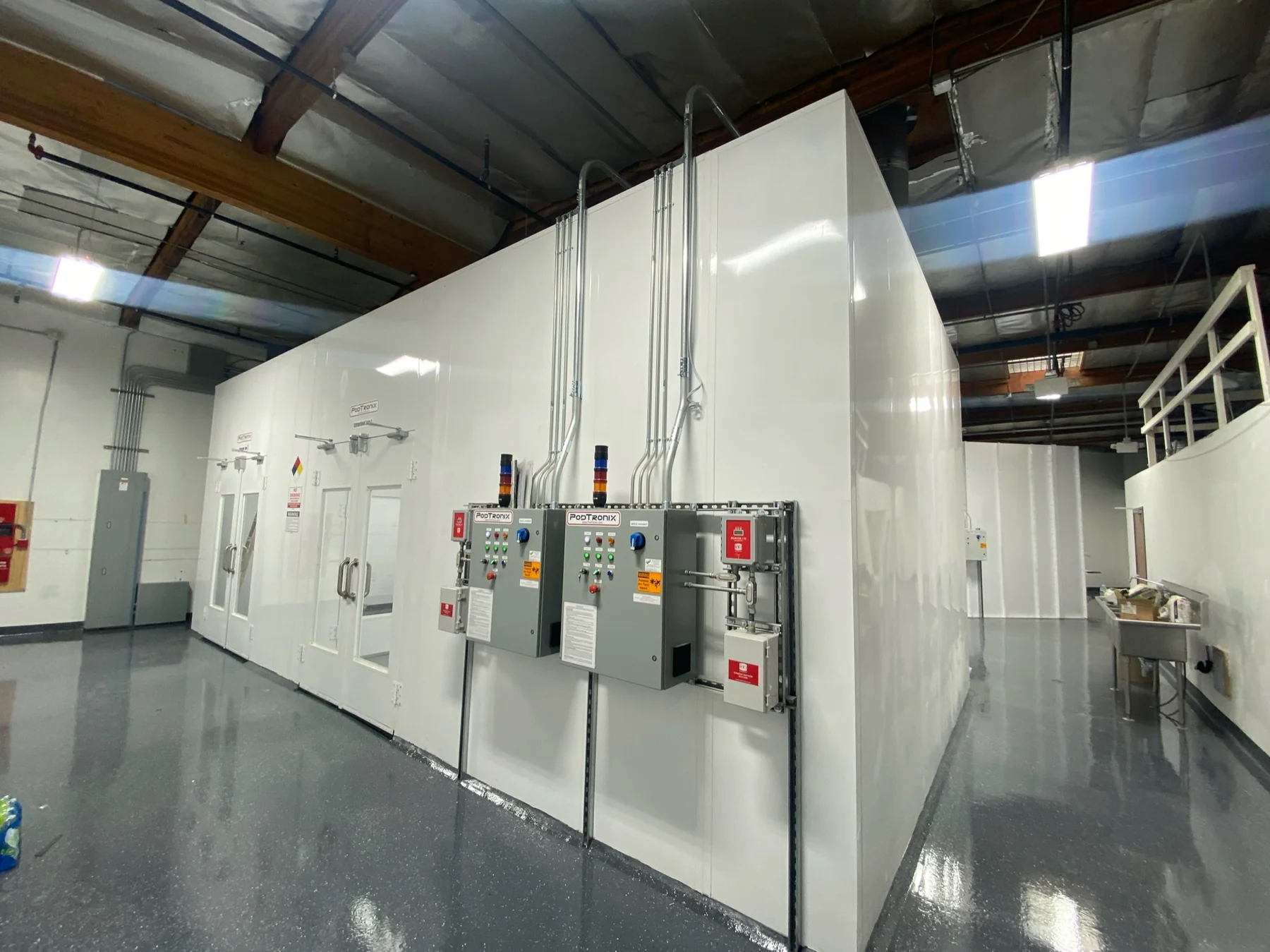 Podtronix factory build with multiple exterior safety control panels